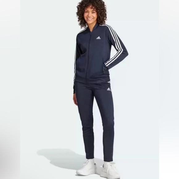 Adidas Women Essentials 3-Stripes Training Track Suit Legend Ink/white Small - Picture 1 of 4